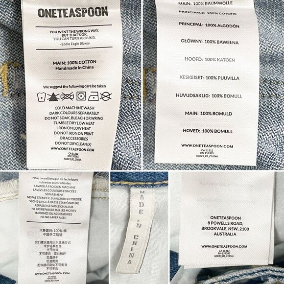 NWT One Teaspoon Truckers Jeans Size 26 Lace Up Mid Rise Straight Leg Light Wash - Picture 12 of 13